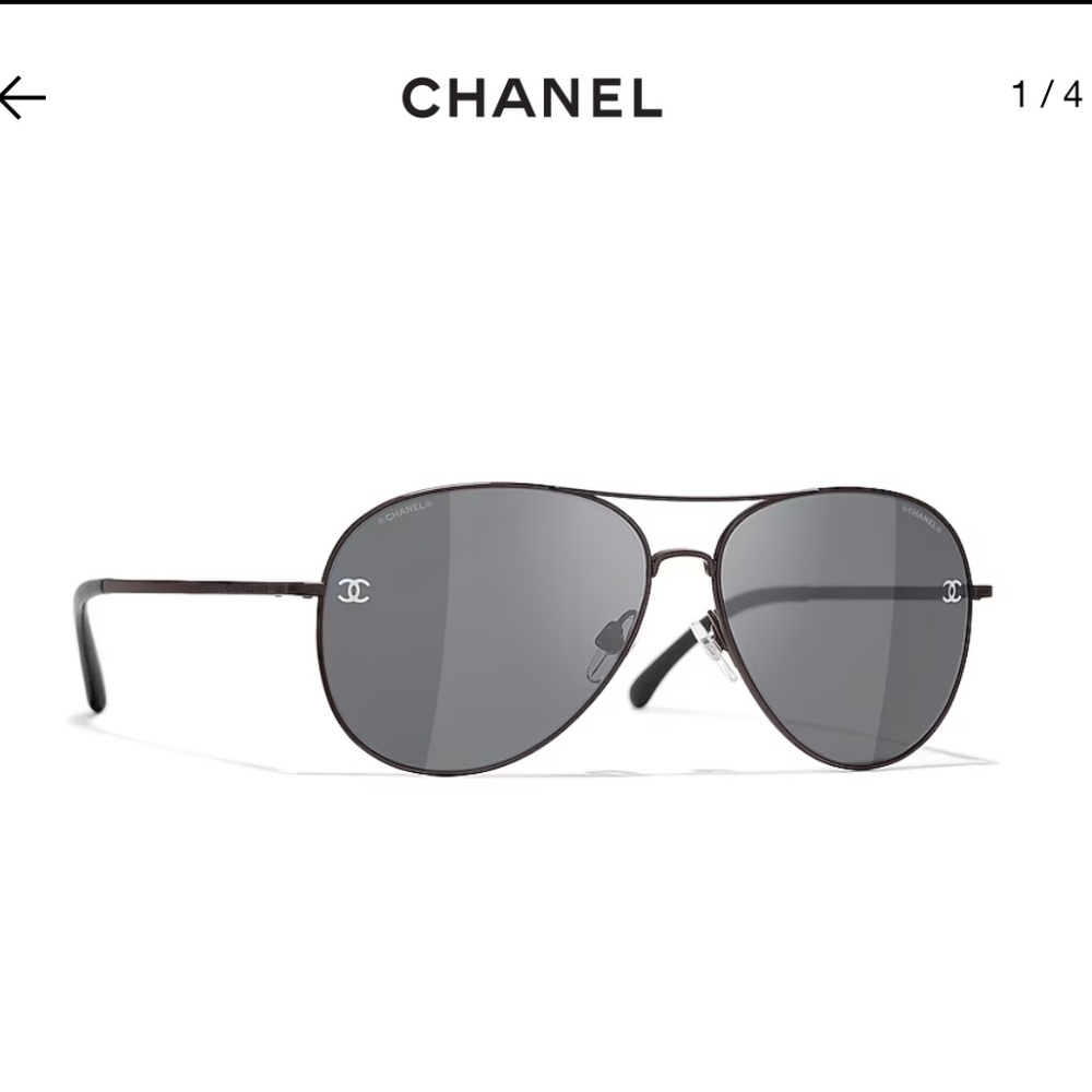 CHANEL Aviator Black sunglasses 4189QT